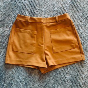 High-Waisted Mustard Yellow Shorts with Pockets